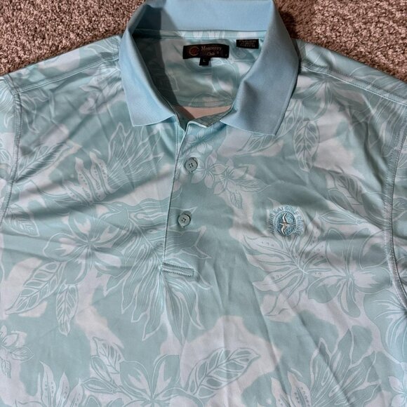 Monterey Club Polo Shirt Mens Large Hawaiian Kai Golf Course Floral Athletic - Picture 1 of 7